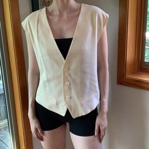 Cream Anne Klein Wool Vest